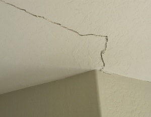 steel piers fix foundation settlement which causes ceiling cracks